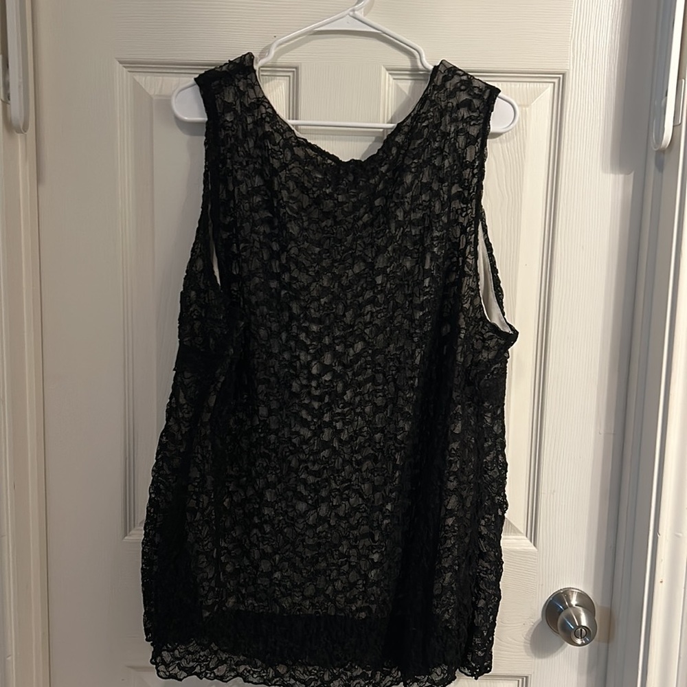 Women’s 3X Inc‎ International Sleeveless Black Lace Top Shirt - Picture 4 of 4